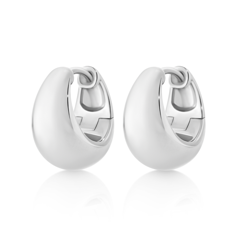 Zoe Austin - Sterling Silver wide huggies