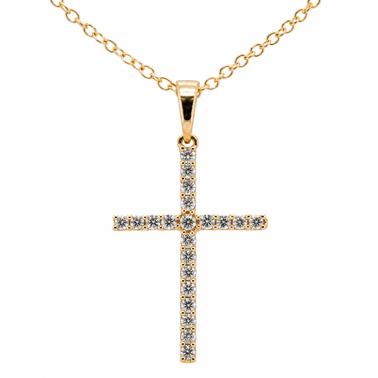18ct Gold Diamond Set Cross