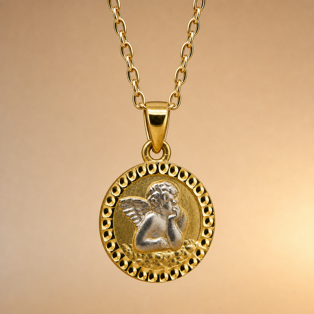 9ct 2tone Angel Pendant