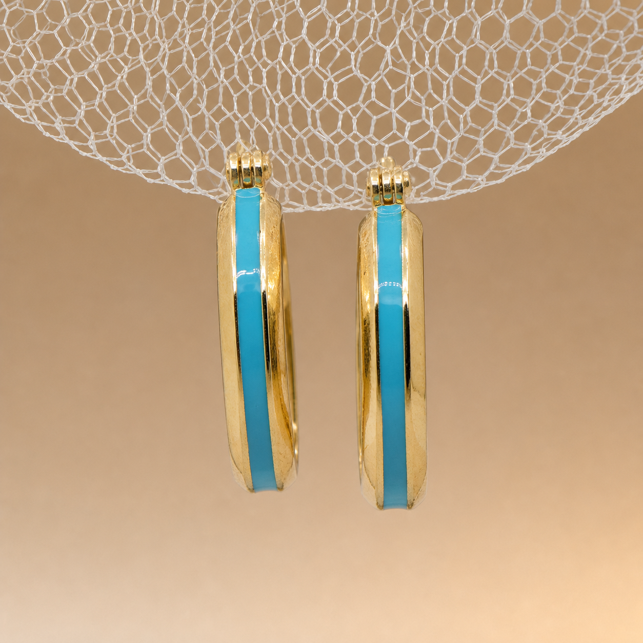 9ct Blue enamel hoops