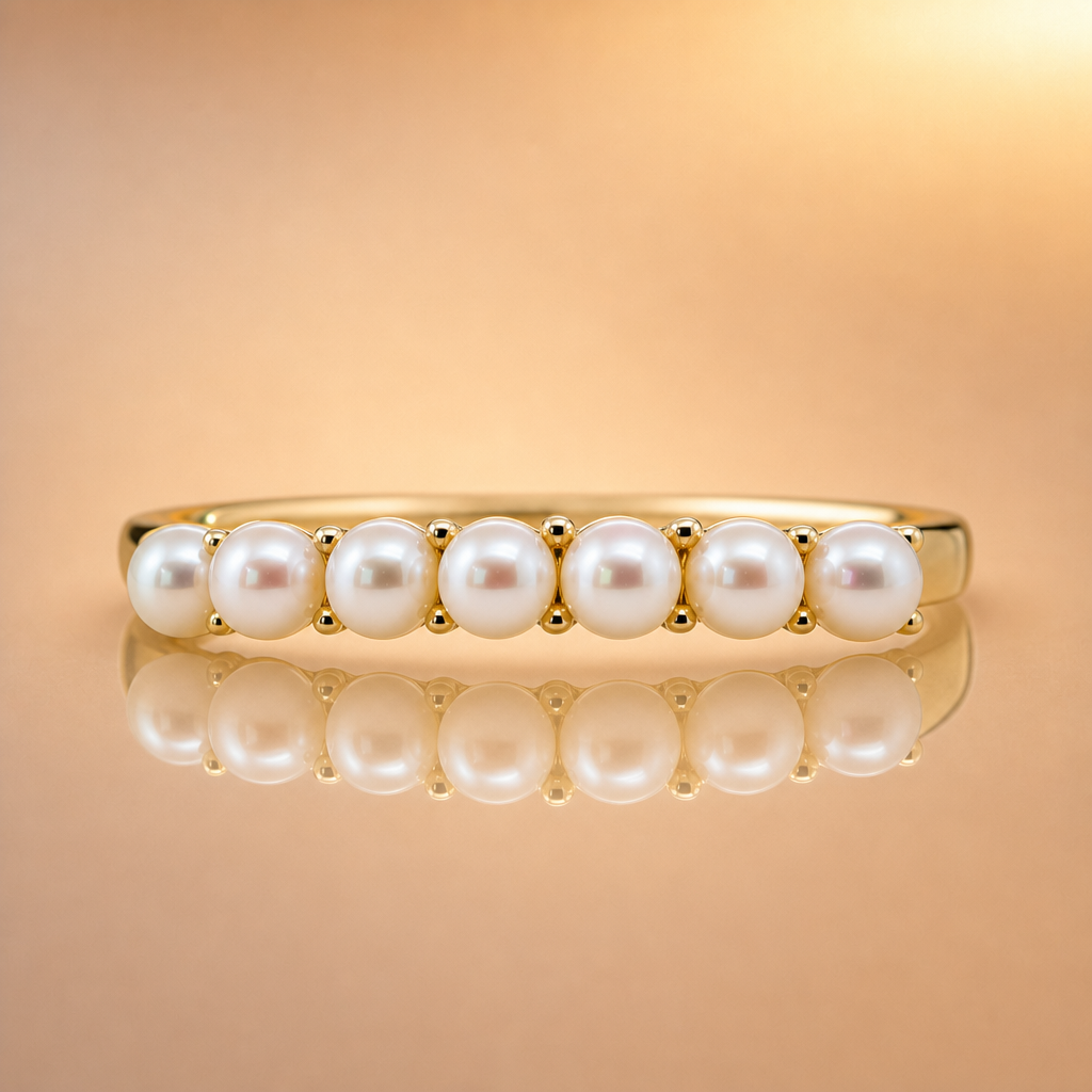 9ct Gold Pearl Crown Ring