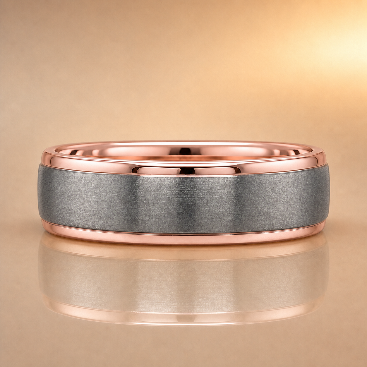 9ct Rose Gold & Titanium Ring