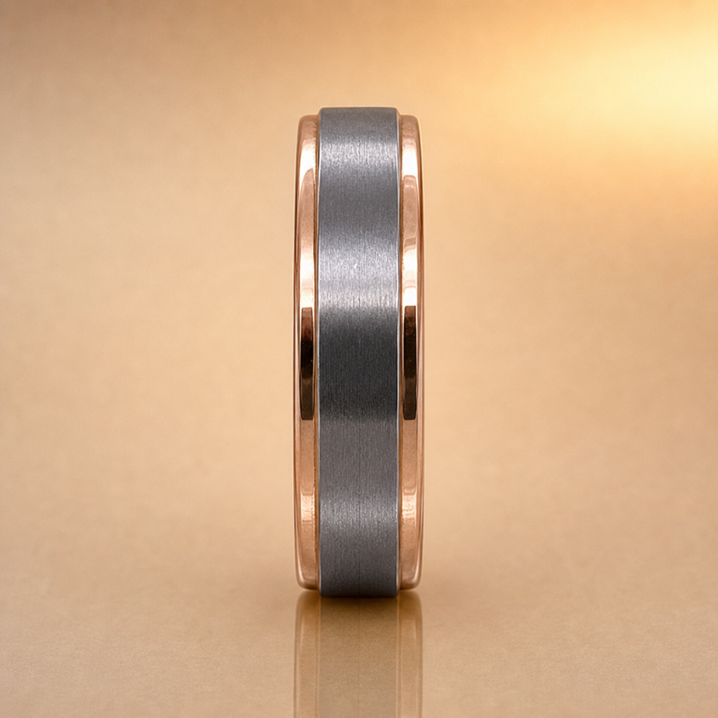 9ct Rose Gold & Titanium Ring