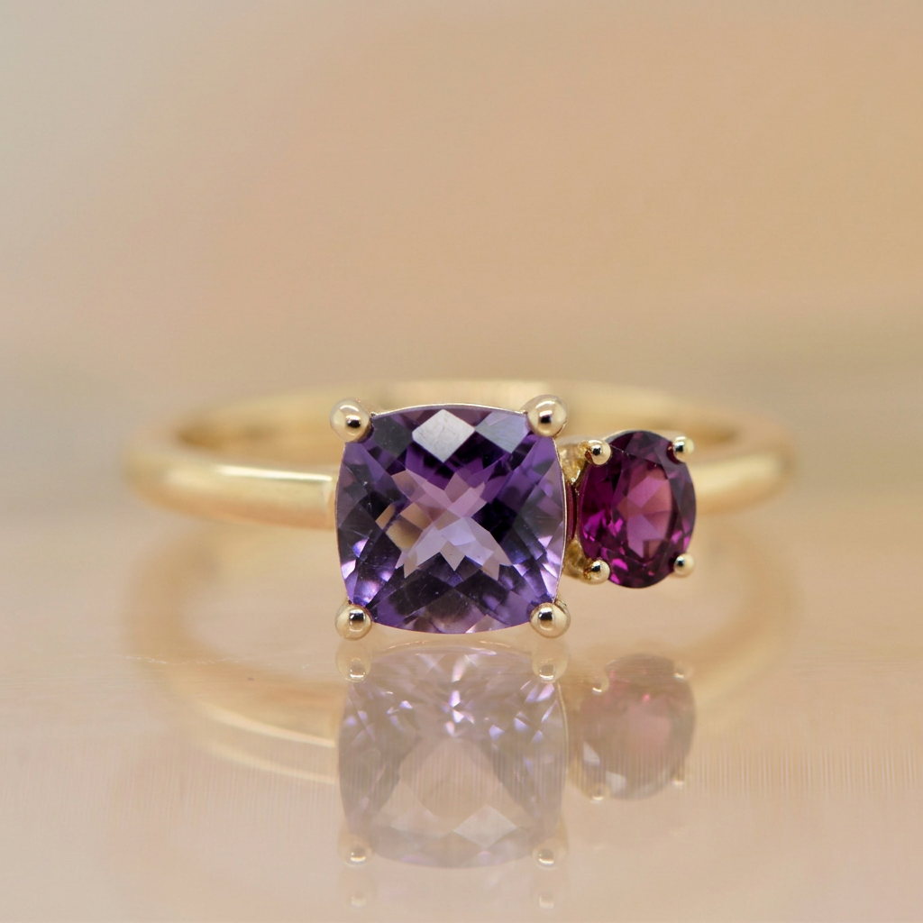 Amethyst & Garnet Ring