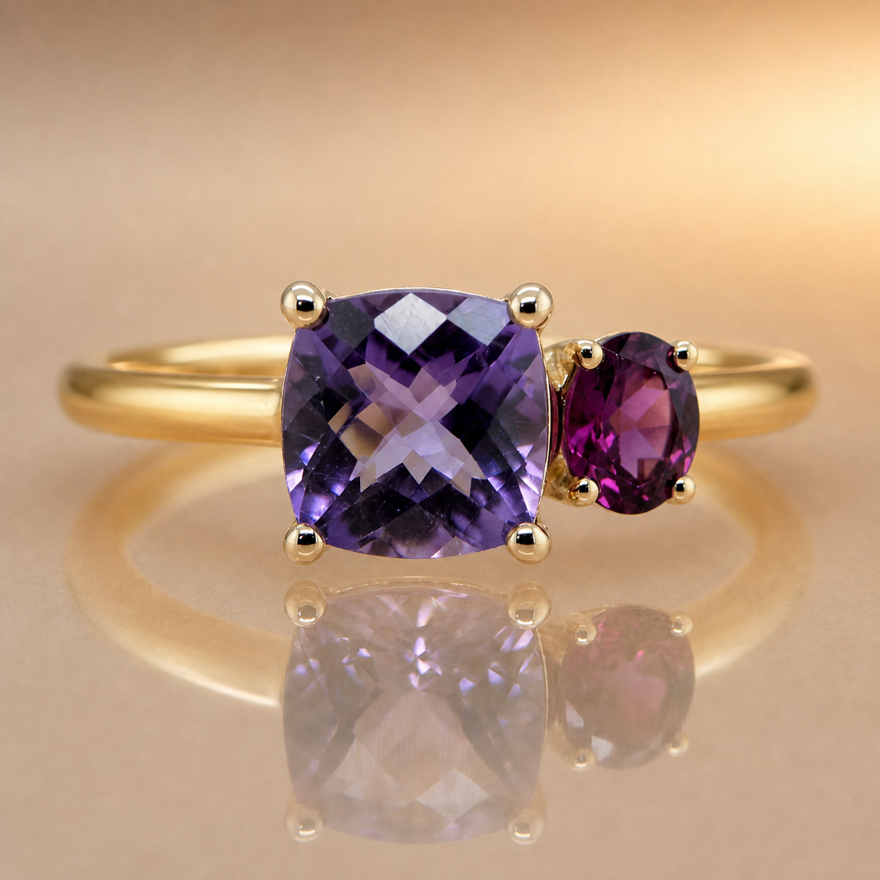 Amethyst & Garnet Ring