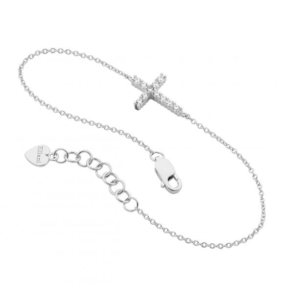 Zoe Austin - Sterling Silver CZ cross Bracelet