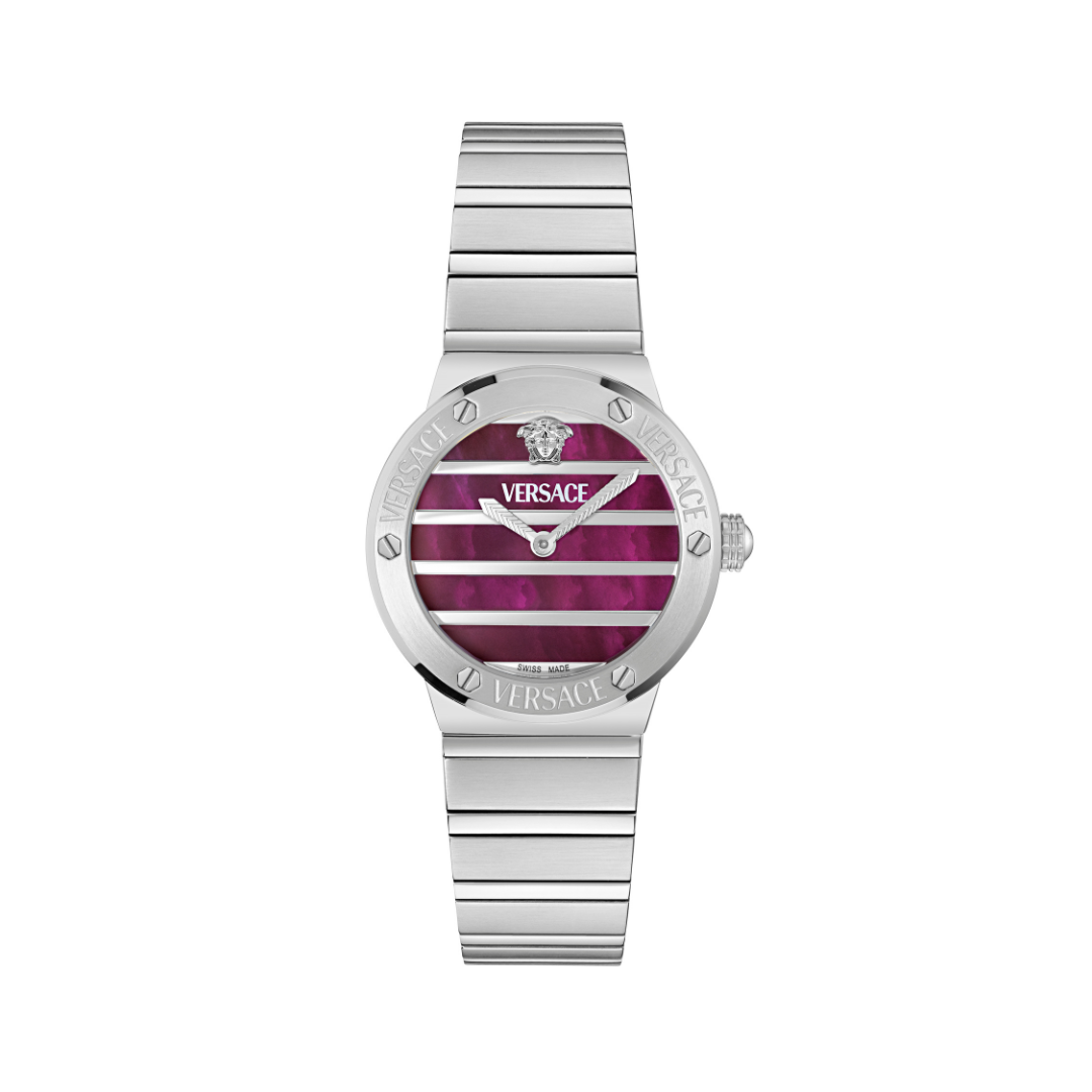 VERSACE - Greca Logo Burgundy MOP Dial