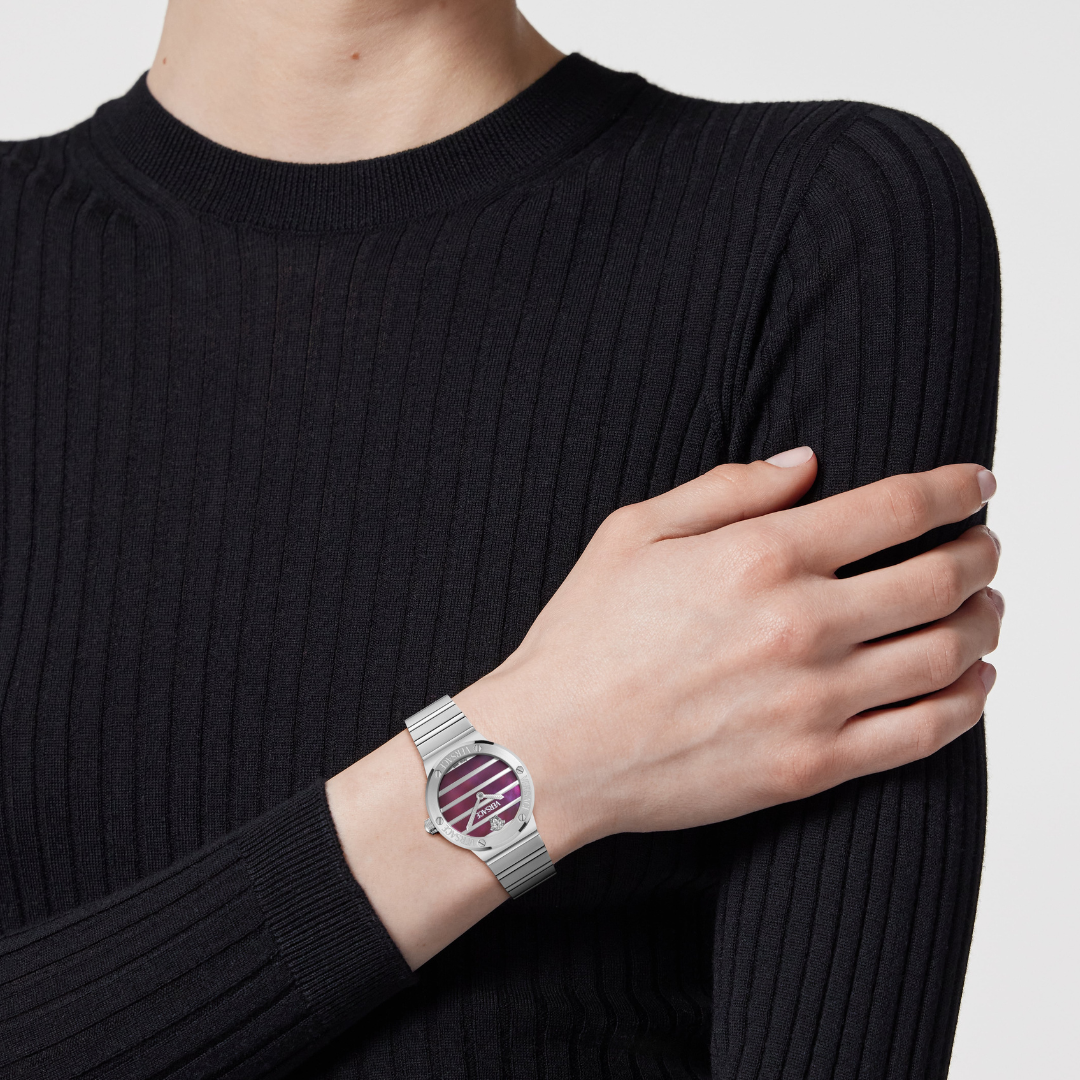VERSACE - Greca Logo Burgundy MOP Dial