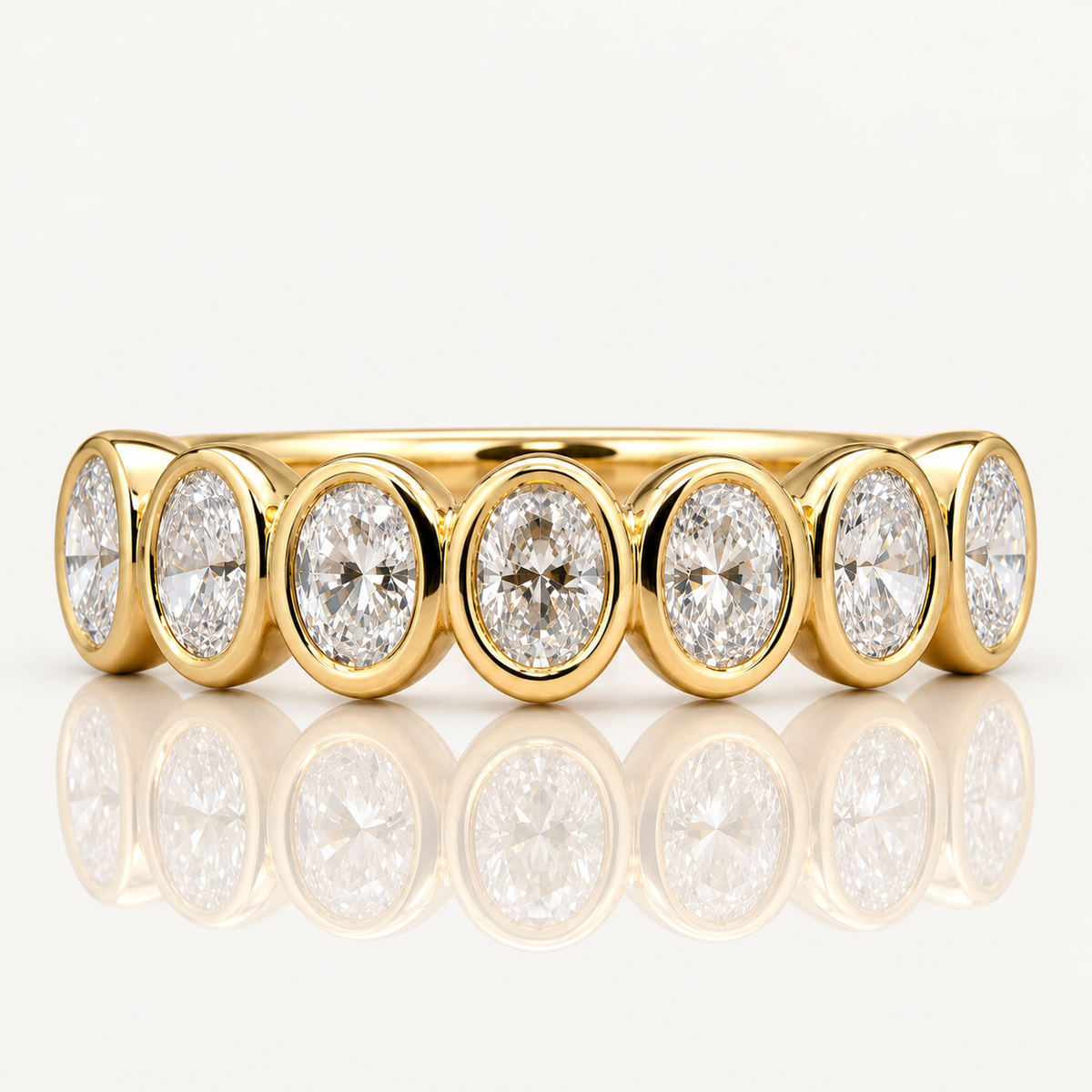 Celeste | 7-Stone Oval Lab Diamond Ring | 18ct Yellow Gold