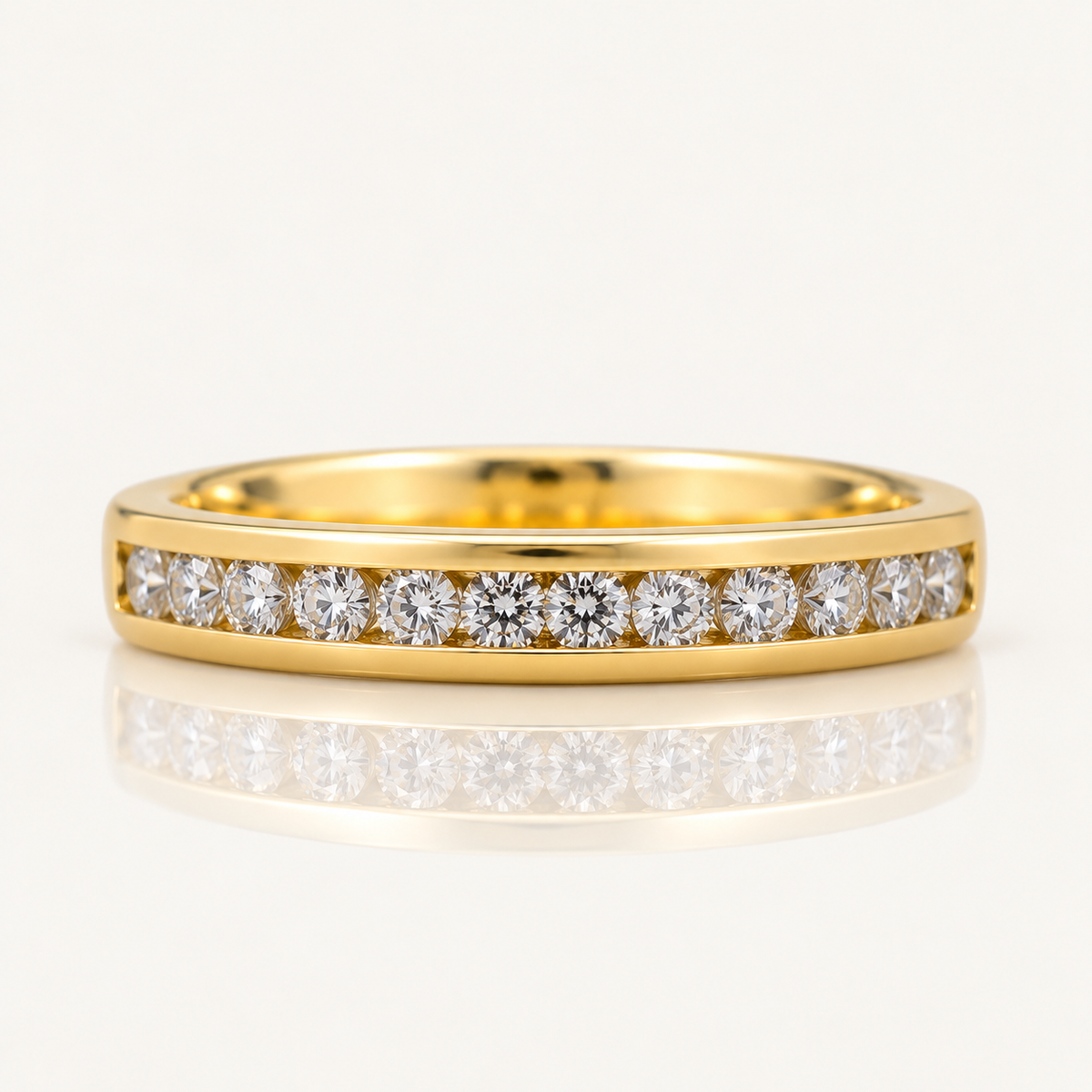 Lab Grown Diamond Channel Set Band | 0.50ct F/VS | 9ct Yellow Gold