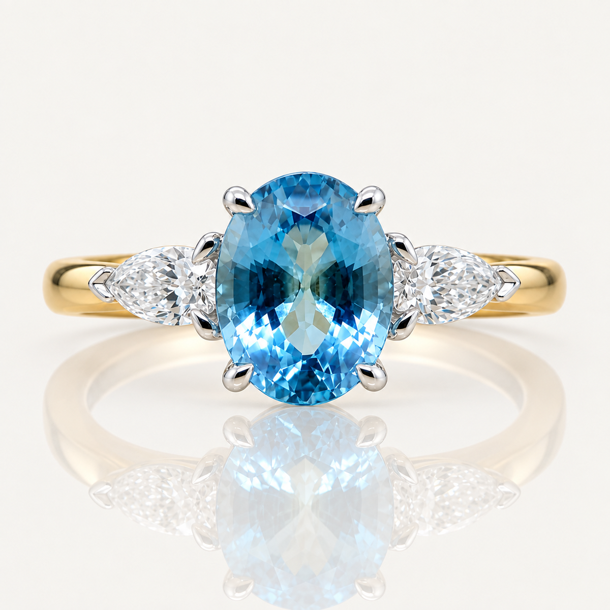 Chloe | Oval Aquamarine & Diamond Ring | 18ct Yellow Gold | Exclusively Paton's Place