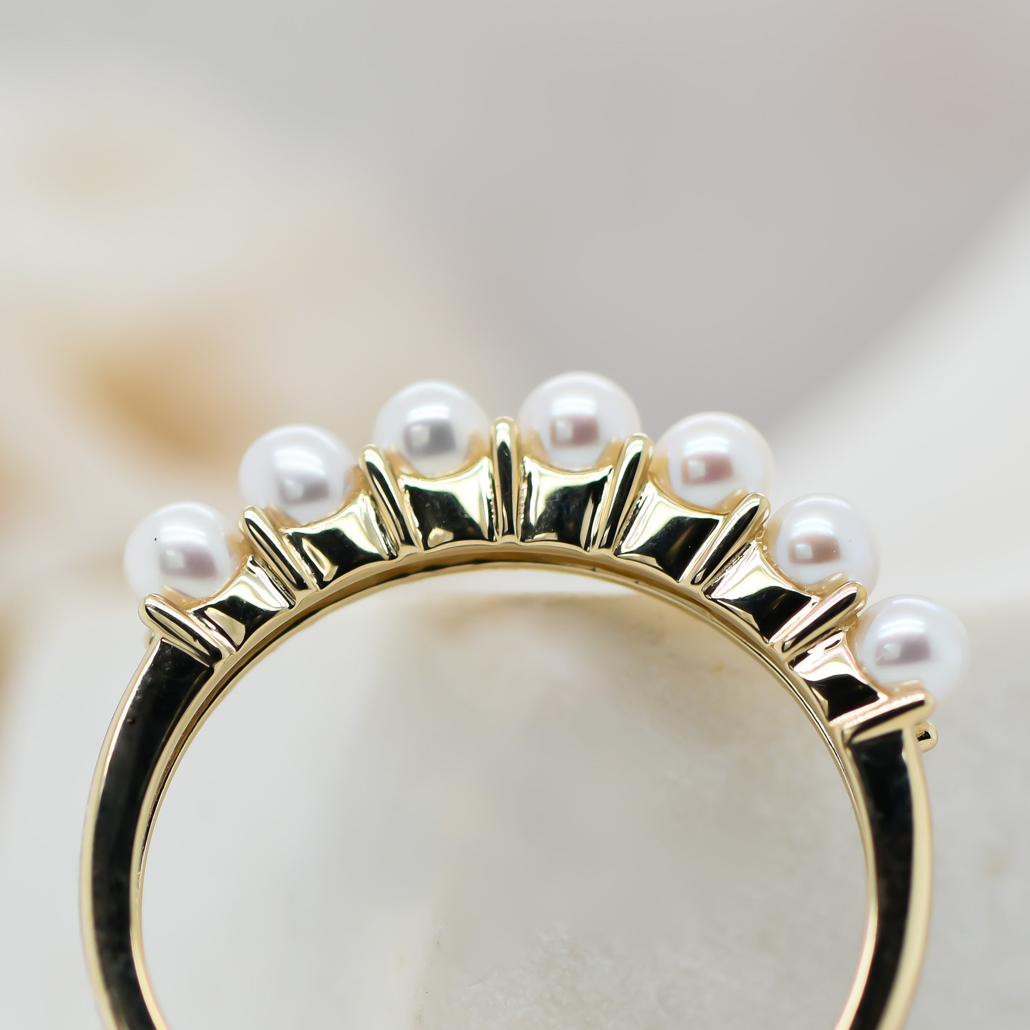 9ct Gold Pearl Crown Ring