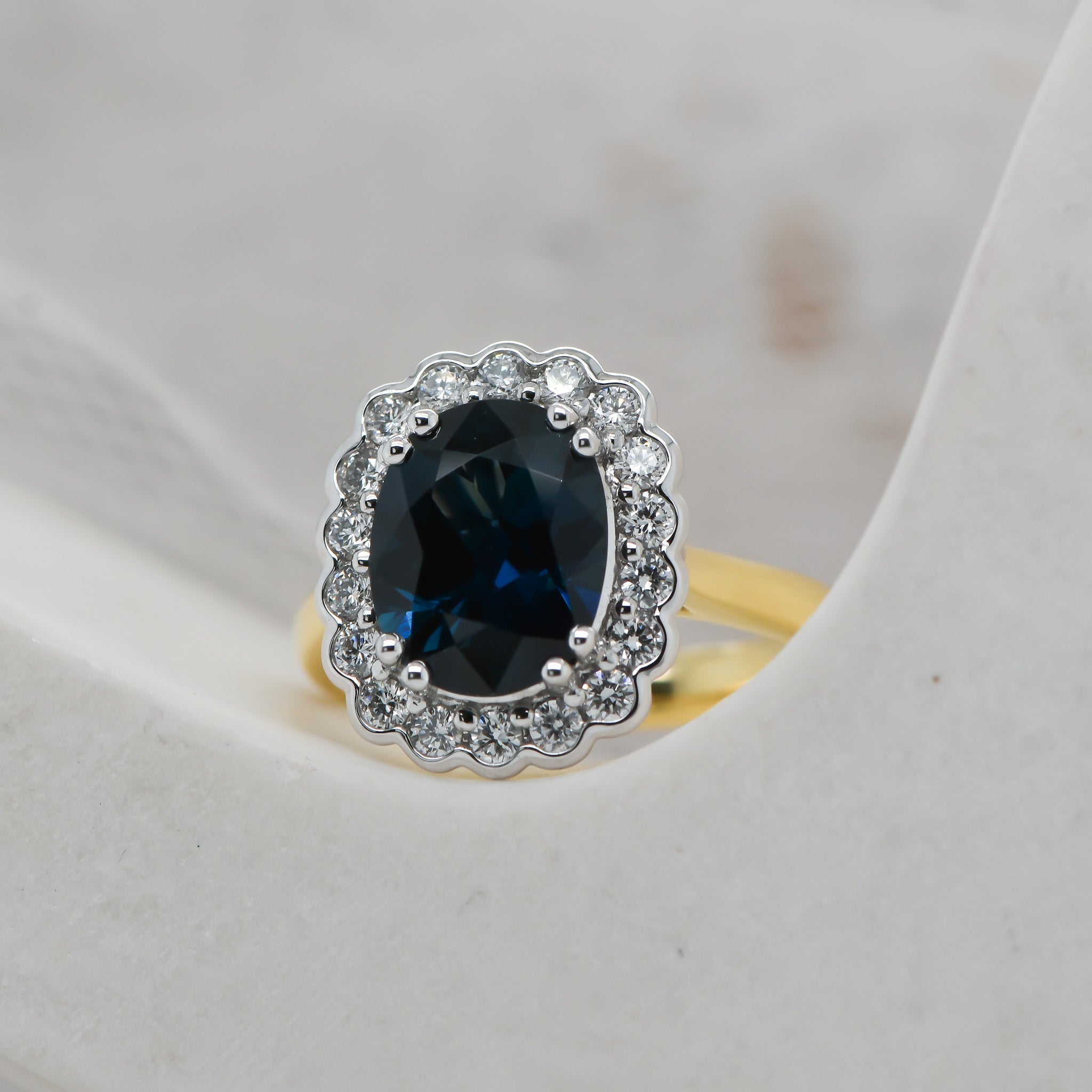 Sapphire Dreams "Diana' Oval Australian Sapphire Diamond Ring -EXCLUSIVELY PATON'S PLACE JEWELLERS