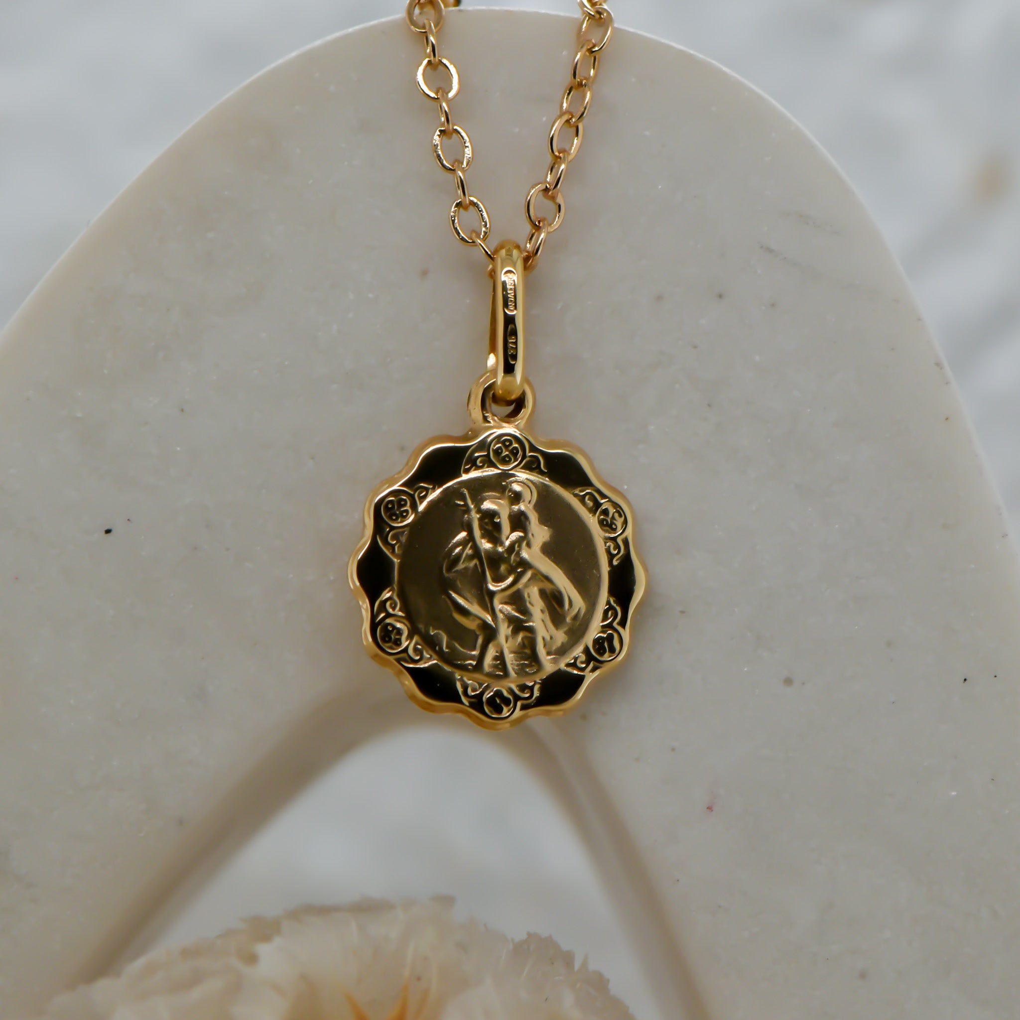 9ct Italian St Christopher Medal
