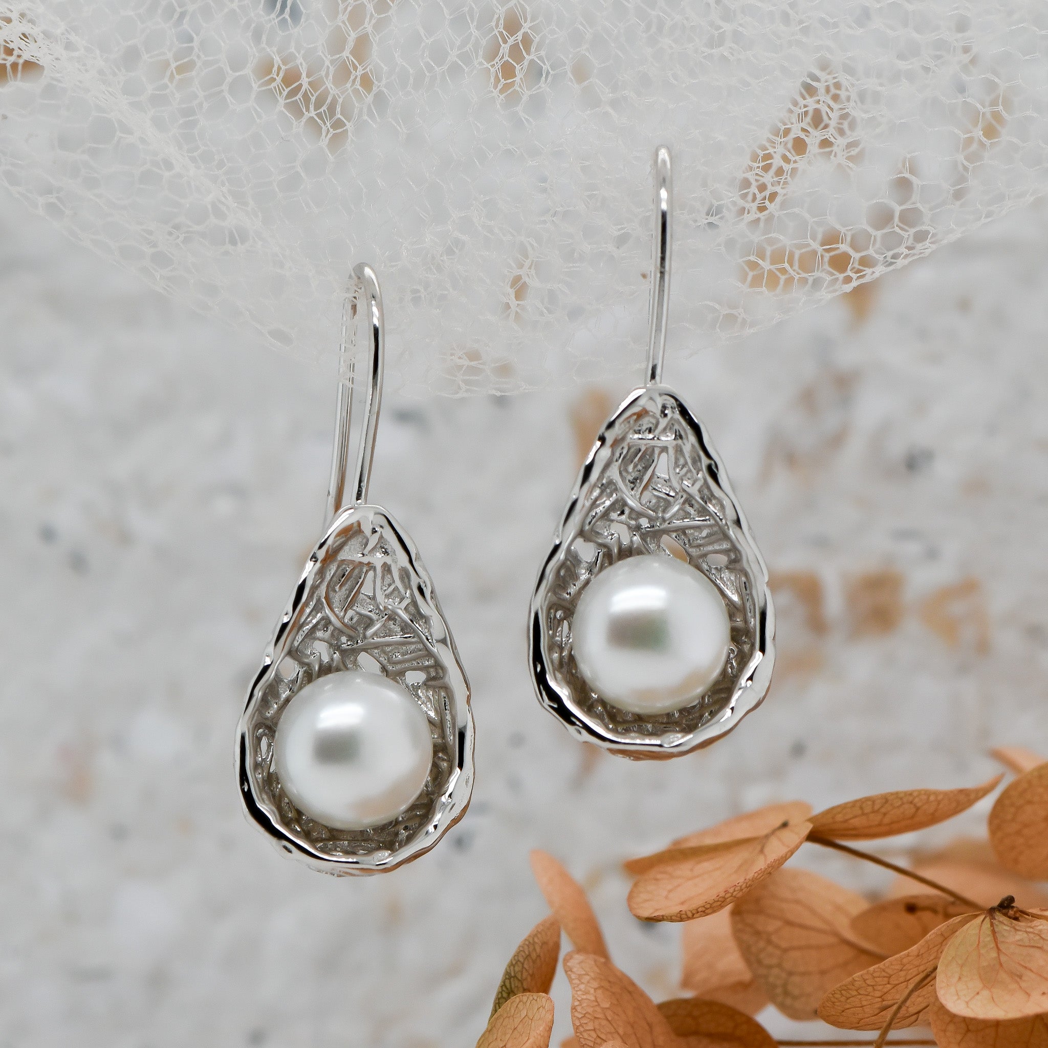 Zoe Austin - Sterling Silver Fresh water pearl earrings