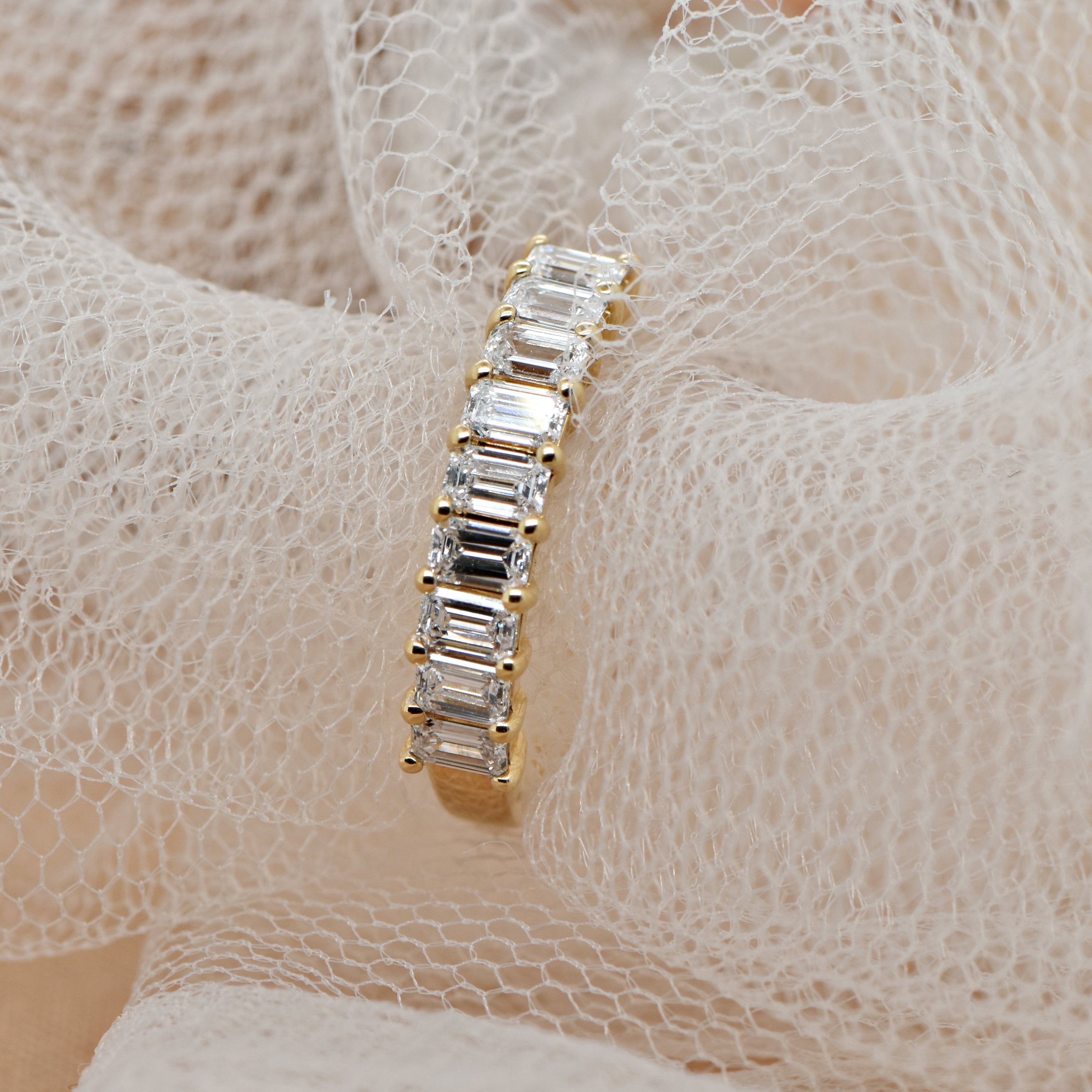 ESME - LAB GROWN EMERALD CUT DIAMOND BAND