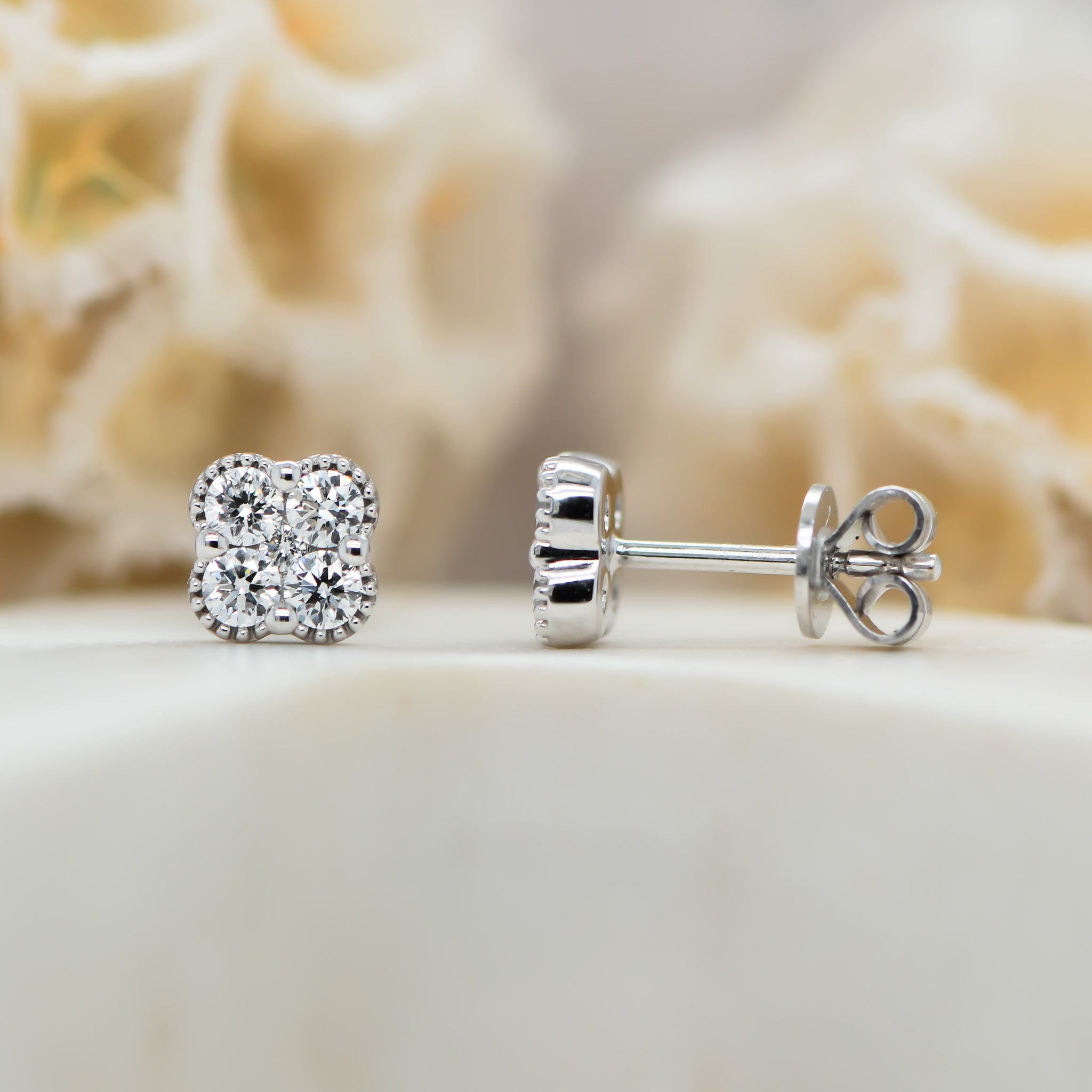 WG Lab Grown Diamond Clover studs