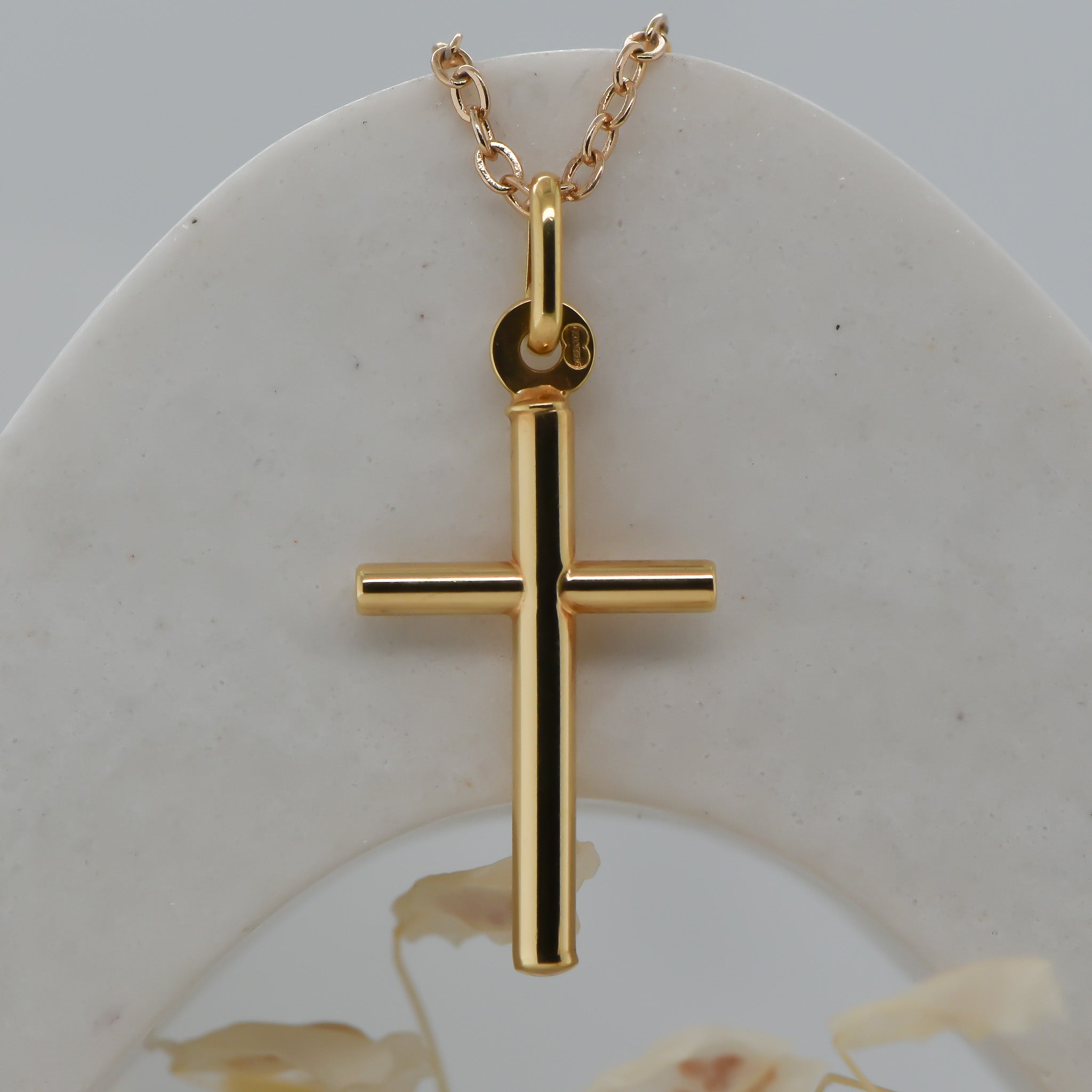 18ct Gold tubular Cross