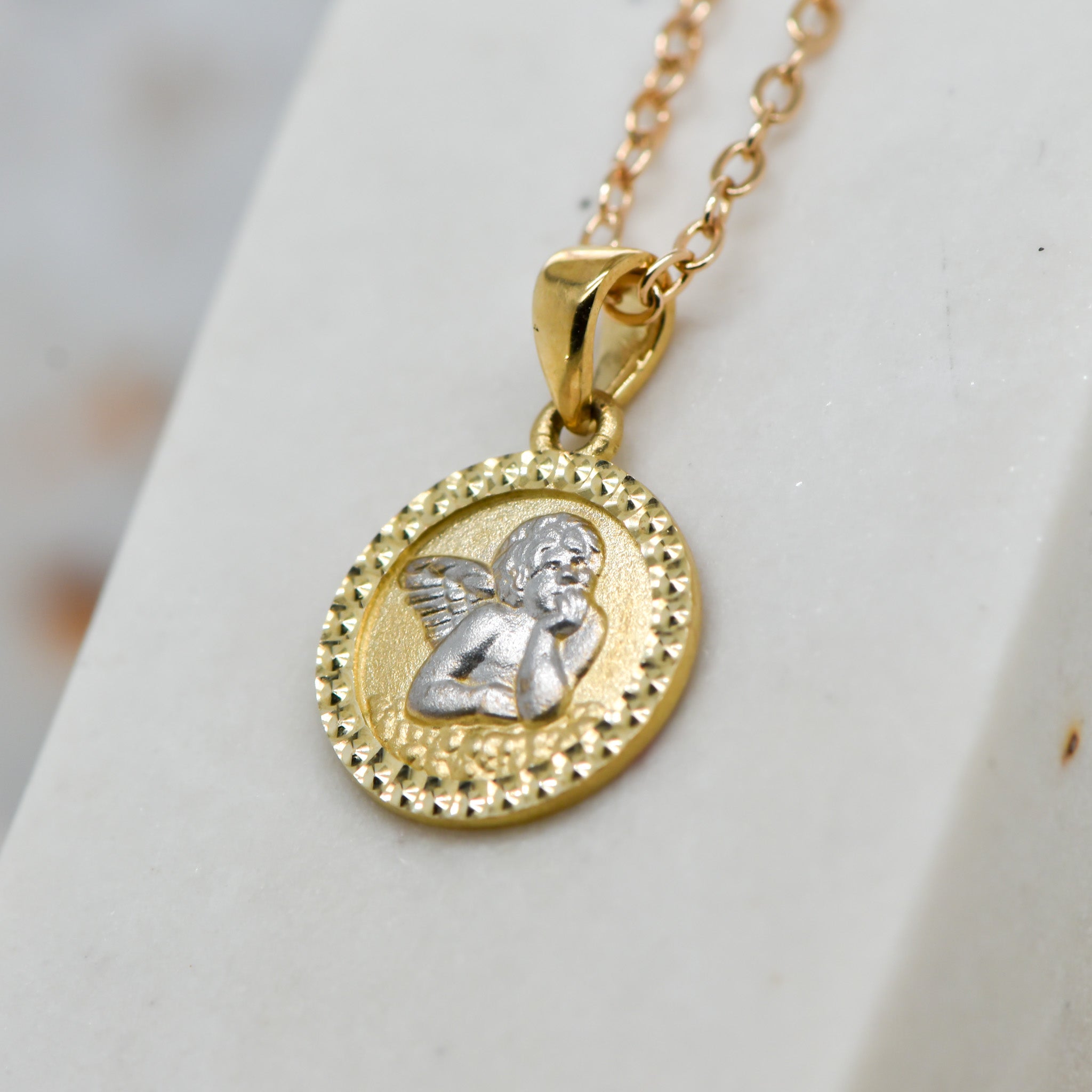 9ct 2tone Angel Pendant