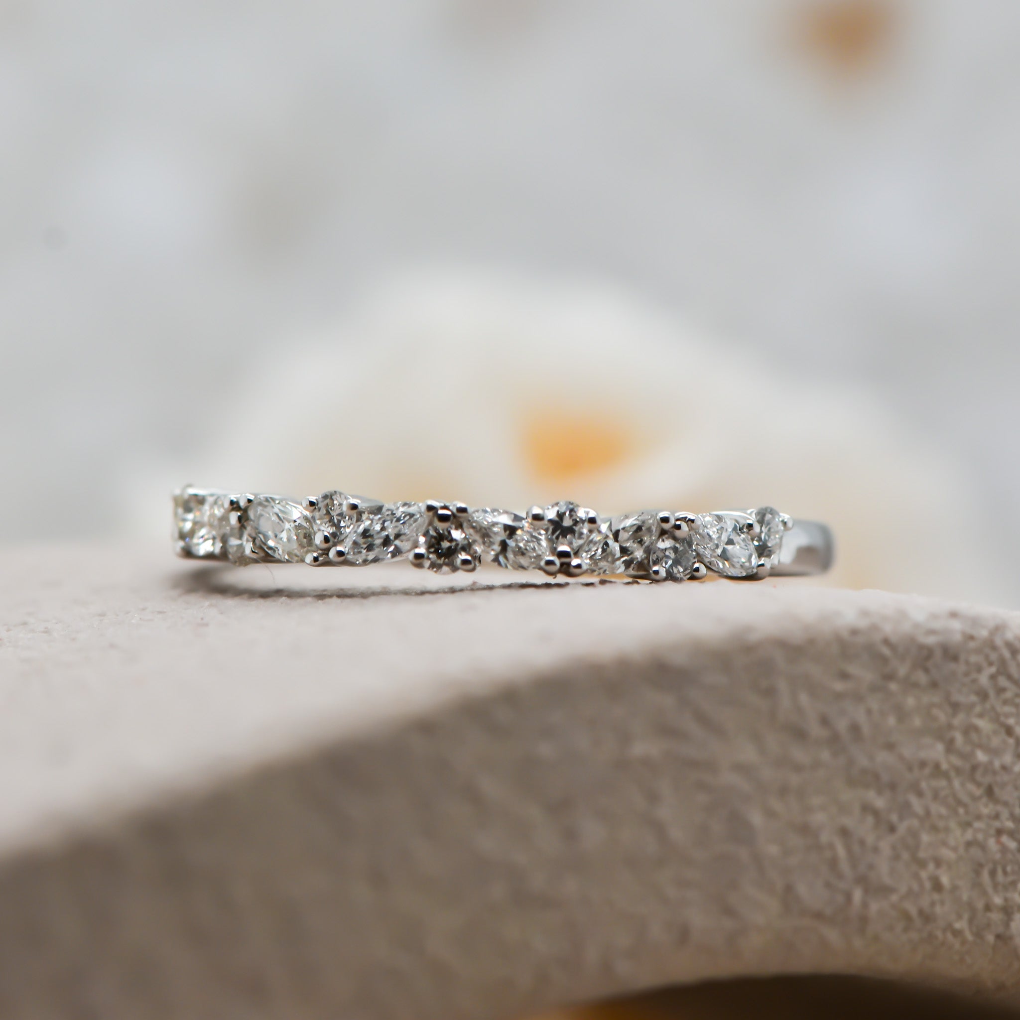 WEDDING BAND - NATURAL DIAMONDS - 18CT WHITE GOLD