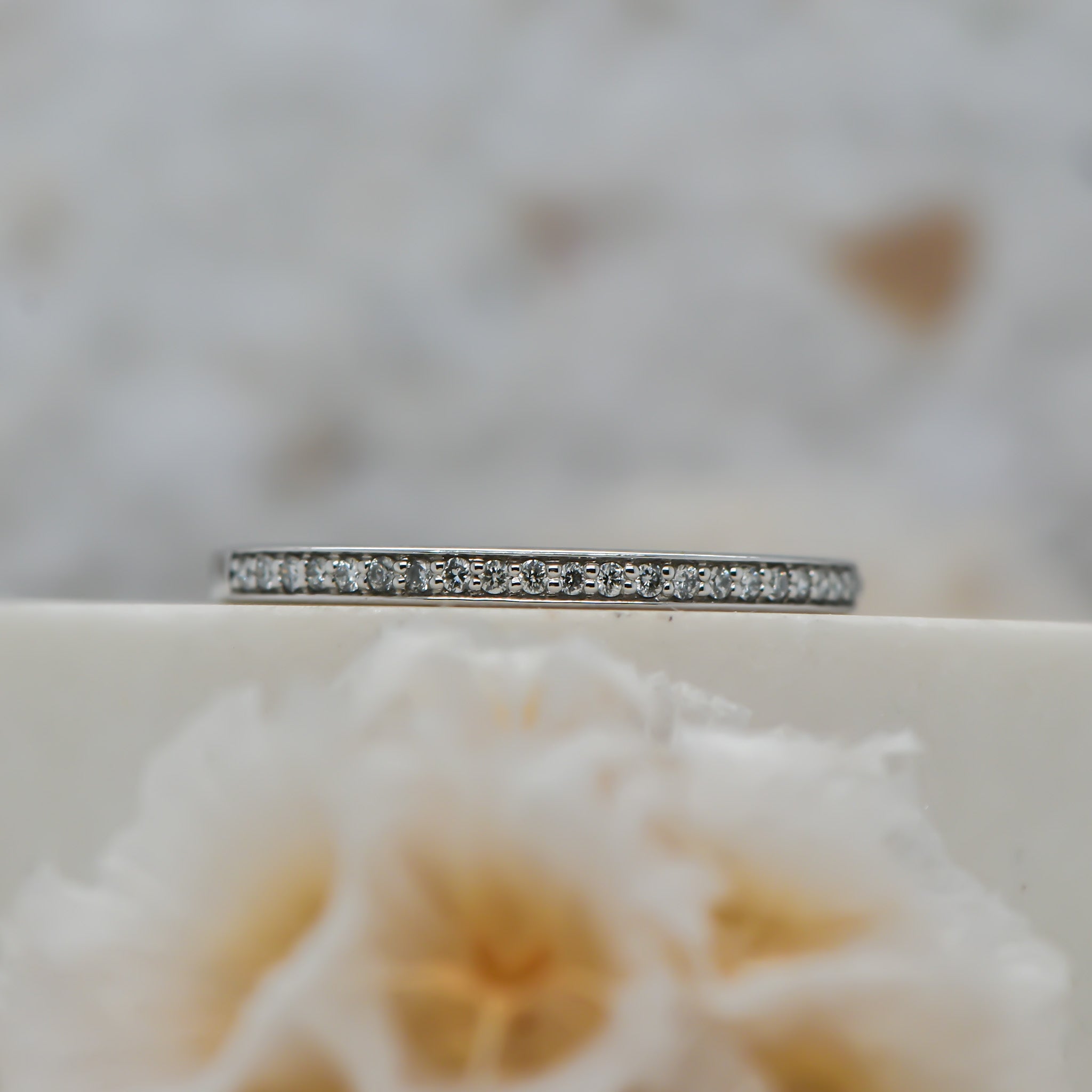 WEDDING BAND - NATURAL DIAMONDS - 9ct WHITE GOLD