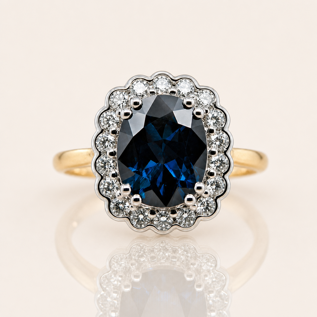 Diana | Oval Australian Sapphire & Diamond Ring | 18ct Gold | Exclusively Paton's Place