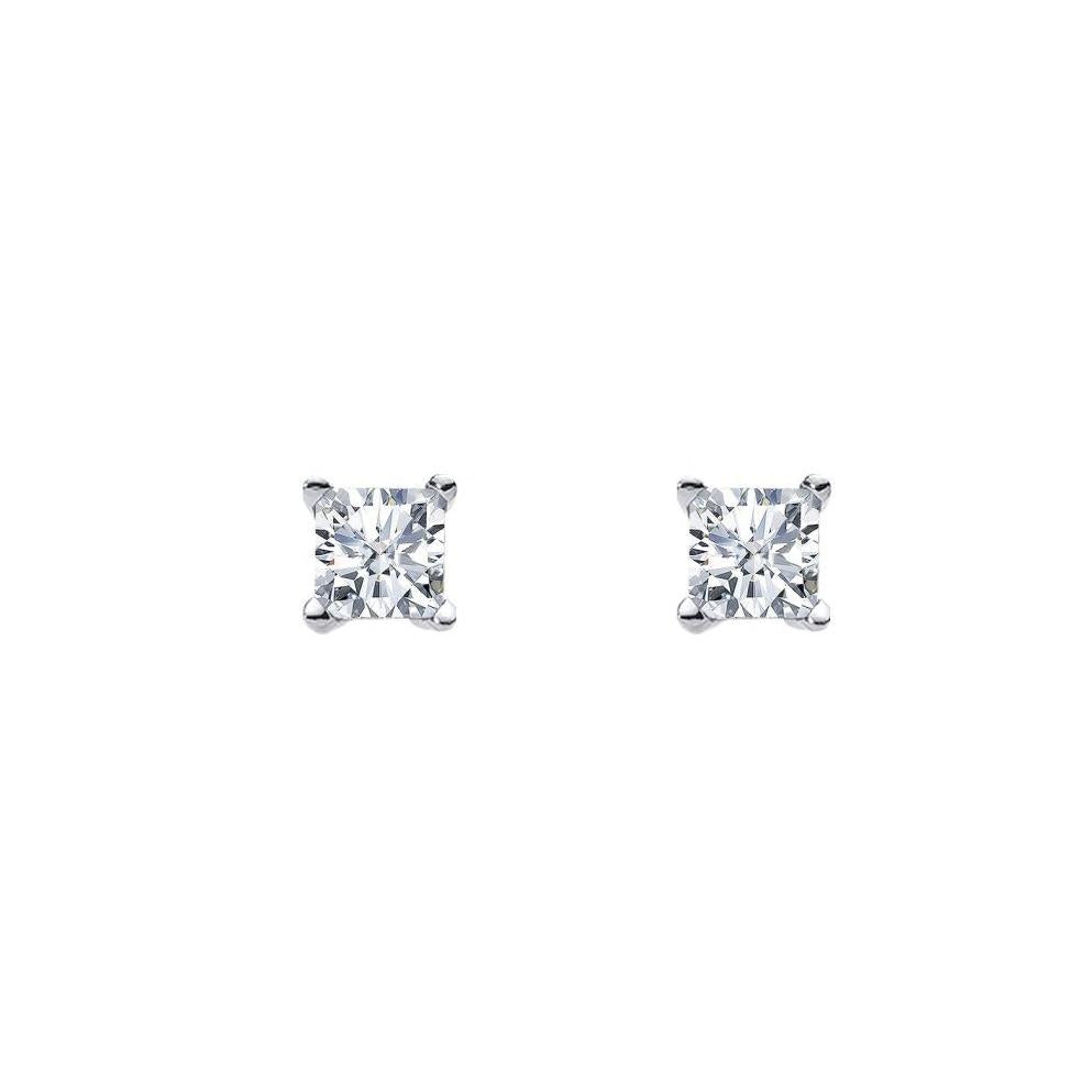 Zoe Austin - Sterling Silver bezel set square CZ studs