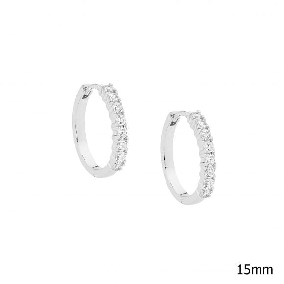 Zoe Austin - Sterling Silver CZ small huggies