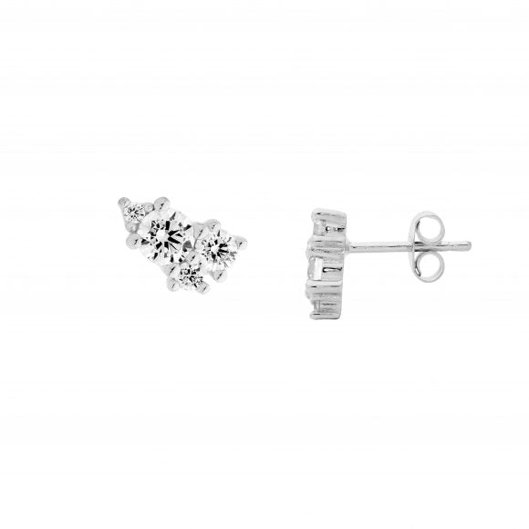 Zoe Austin - Sterling Silver cluster CZ studs