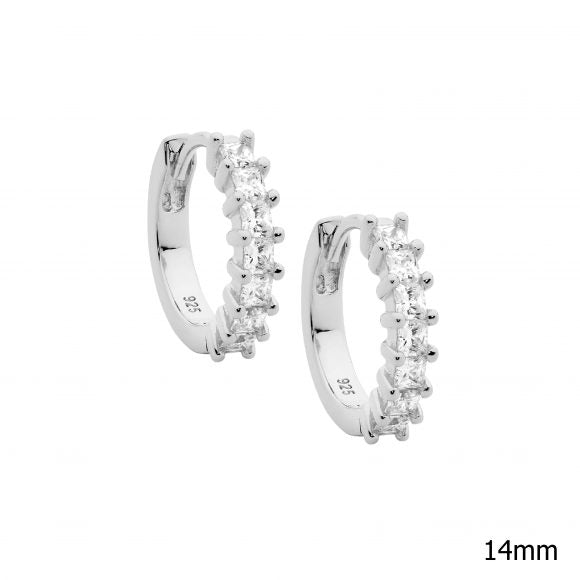 Zoe Austin - Sterling Silver CZ small huggies