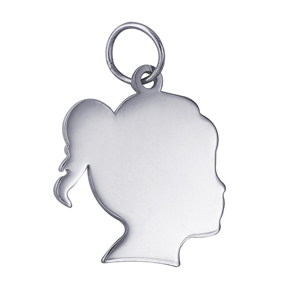 Zoe Austin - Sterling Silver engravable girls head
