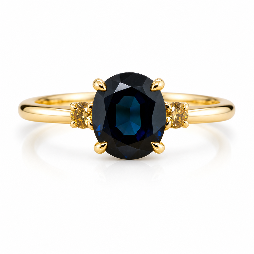 'EVIE' SAPPHIRE & YELLOW DIAMOND RING - Exclusively Paton's Place Jewellers