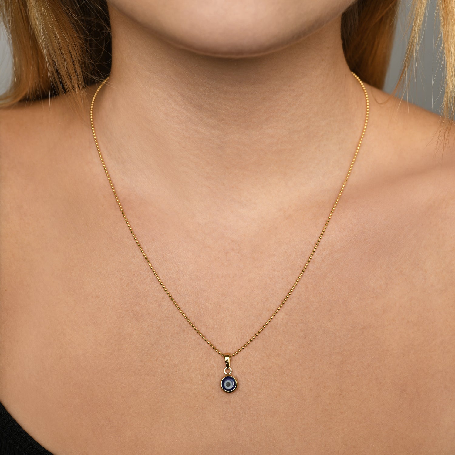 Von Treskow - Fine Ball Chain Necklace with Evil Eye