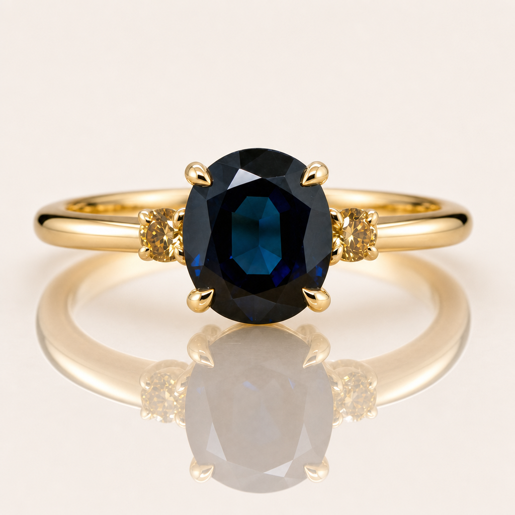 Evie | Australian Sapphire & Yellow Diamond Ring | 9ct Yellow Gold | Exclusively Paton's Place