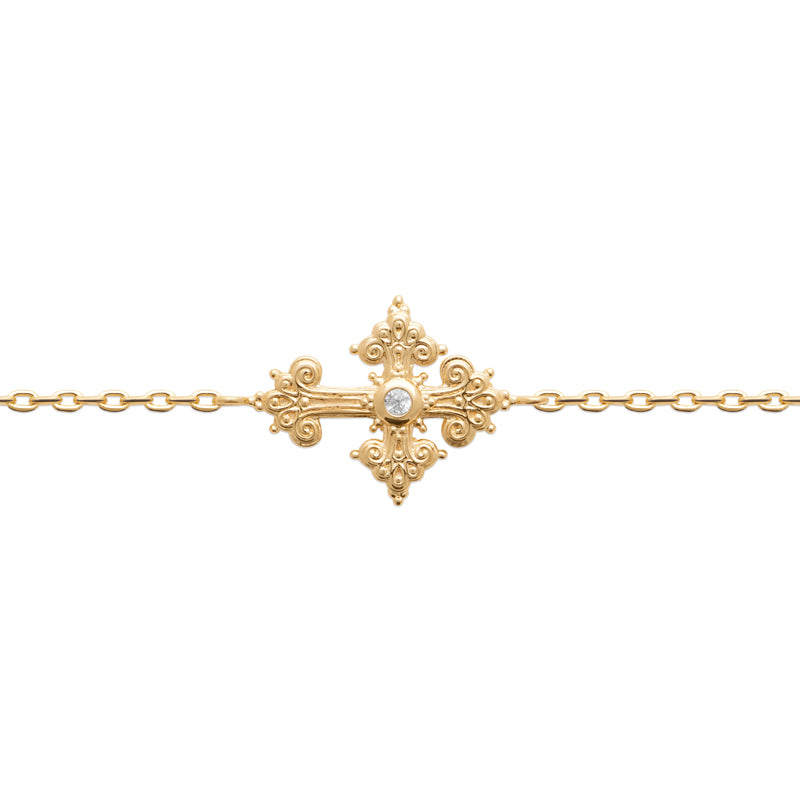 Zoe Austin - 18ct YG plated CZ cross Bracelet
