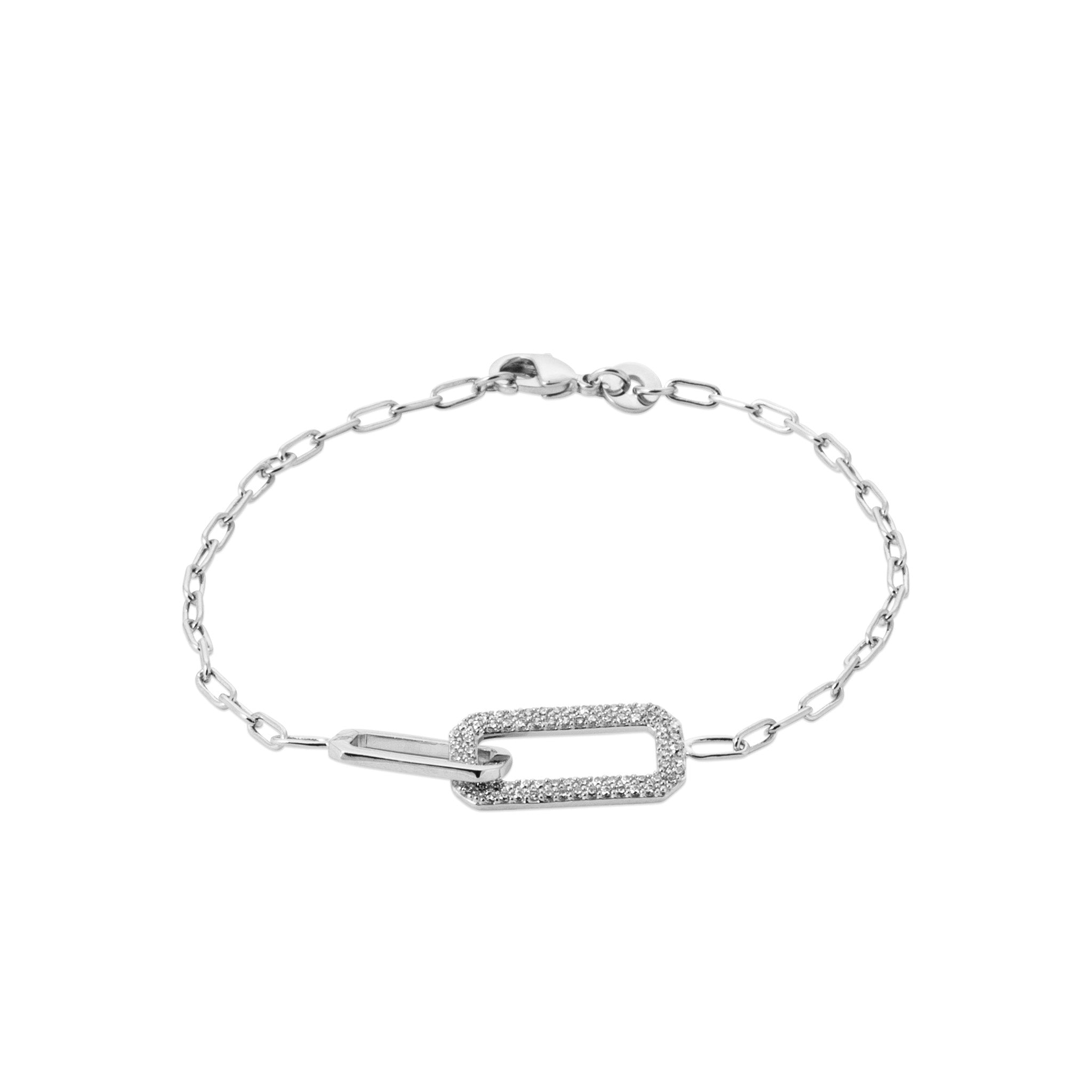 Zoe Austin - Sterling Silver CZ rectangle Bracelet