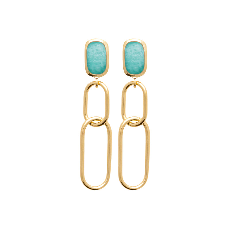 Zoe Austin - 18ct YG Plated Amazonite earrings