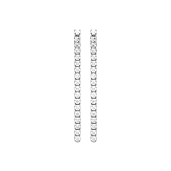 Zoe Austin - Sterling Silver CZ long drop earrings