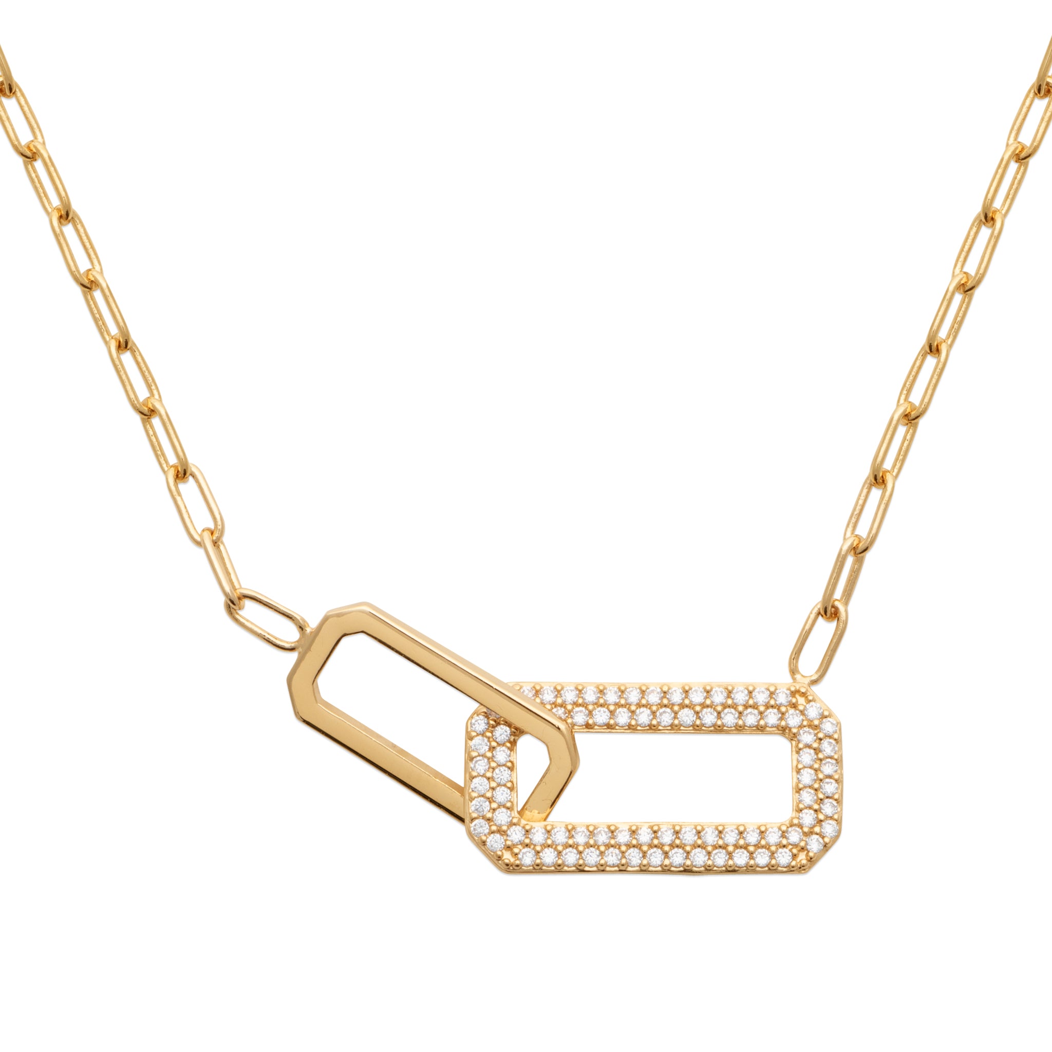 Zoe Austin - 18CT YG PLATED CZ MULTI SHAPE NECKLET