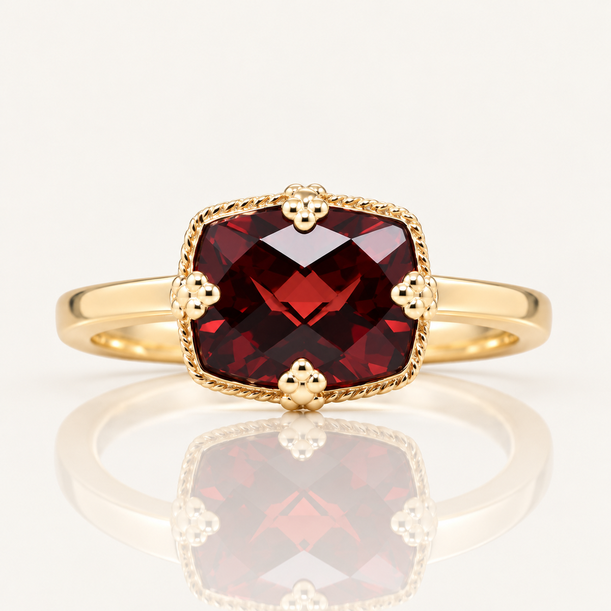 Garnet Ring | 9ct Yellow Gold