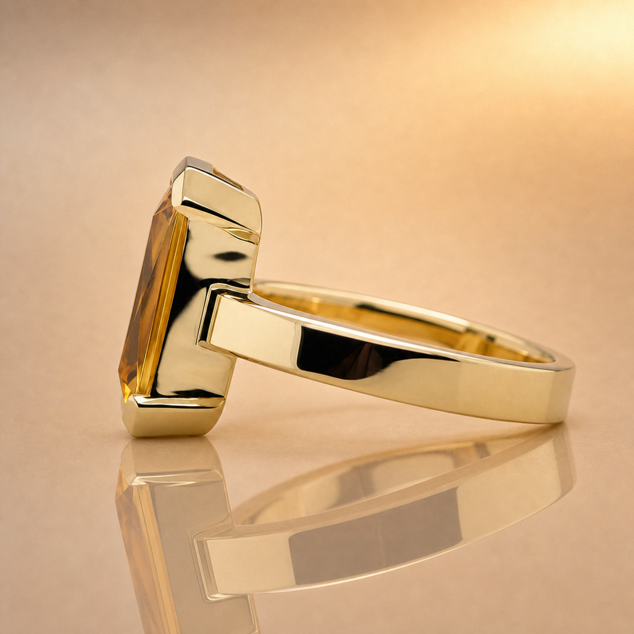 Flo | Emerald Cut Heliodor Ring | 9ct Yellow Gold | Exclusively Paton's Place