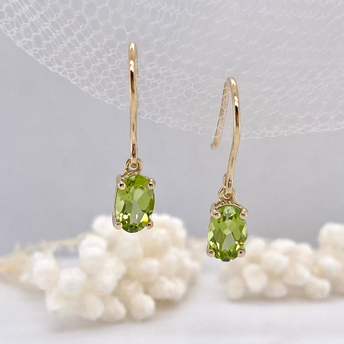 9ct Peridot Drop Earrings