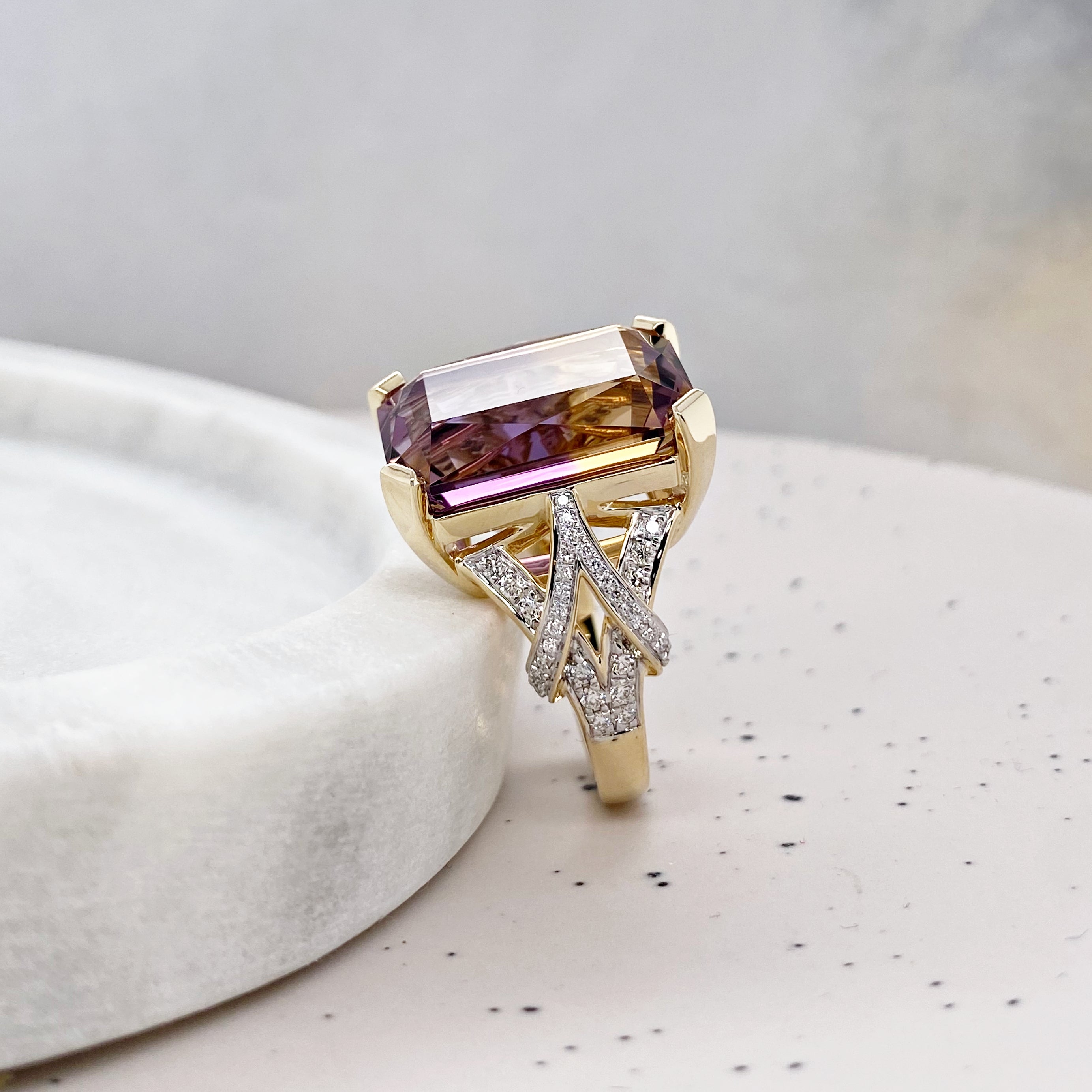 'AURORA' BESPOKE AMETRINE COCKTAIL RING - Exclusively Paton's Place Jewellers