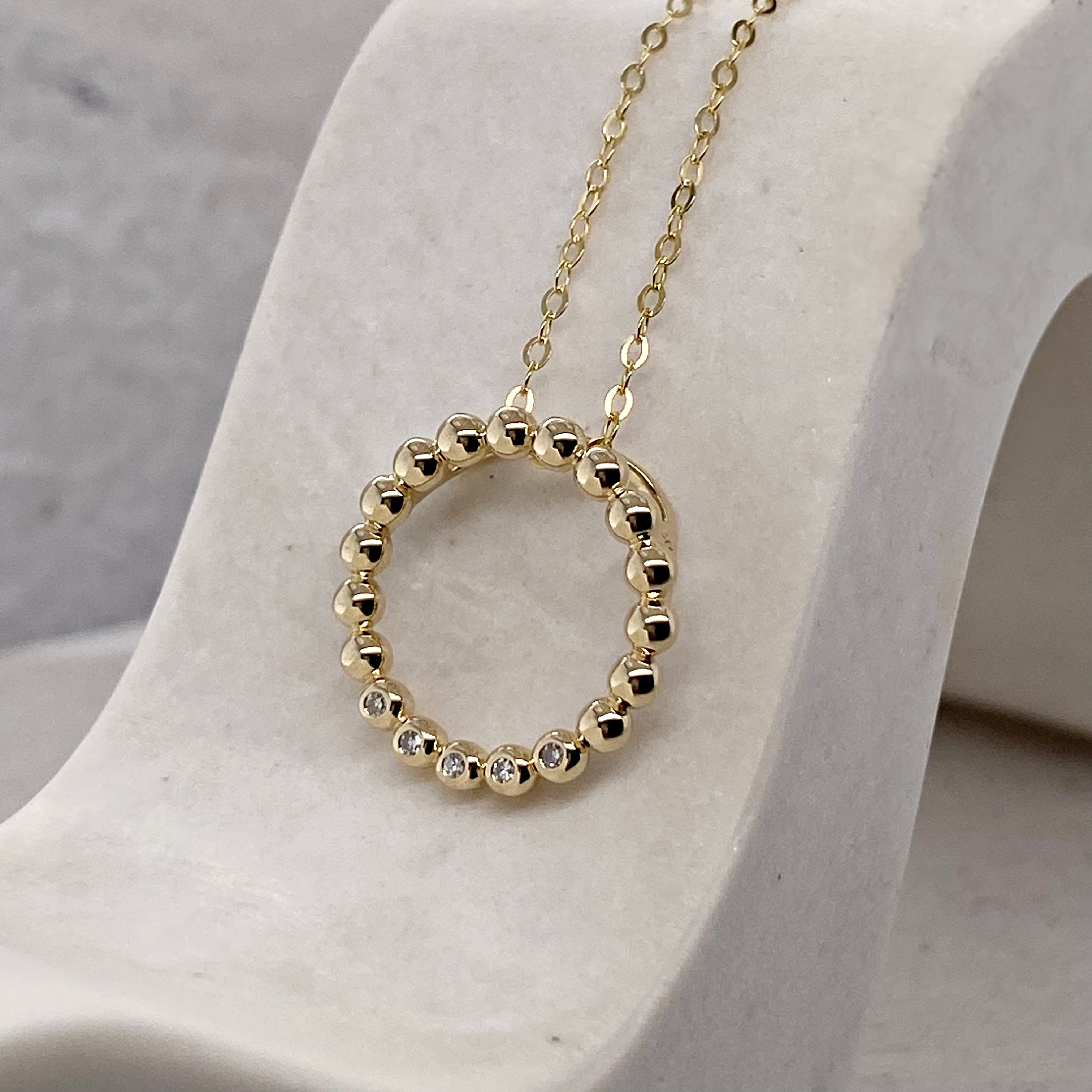 Diamond Beaded Circle hoops
