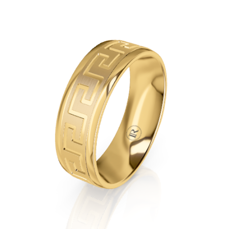 Geometric Pattern Wedding Ring