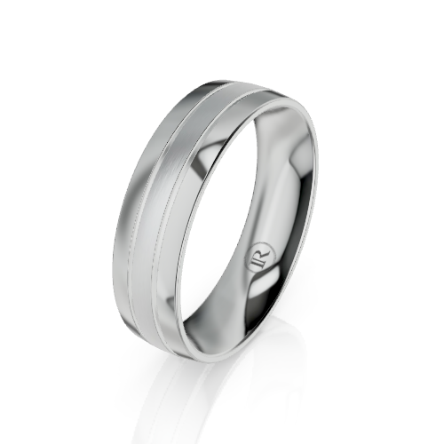 Domed Wide Inlay Wedding Ring