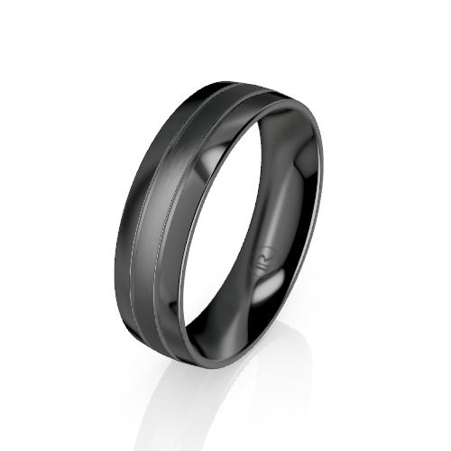Domed Wide Inlay Wedding Ring