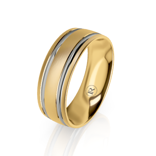 Twin Groove Domed Wedding Ring