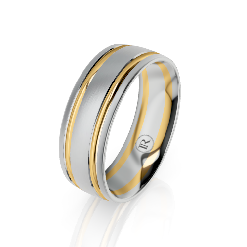 Twin Groove Domed Wedding Ring