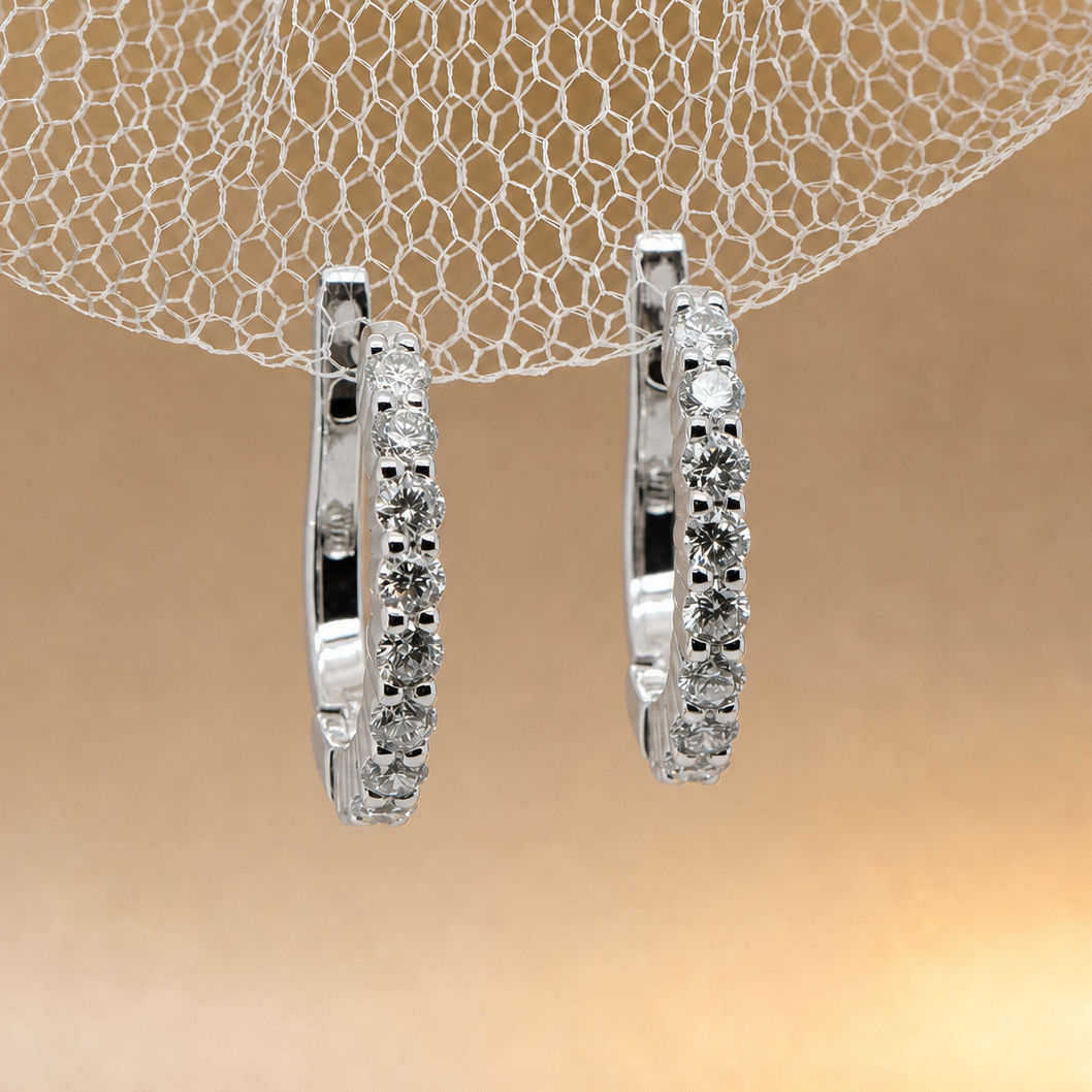 Lab Grown - white Gold Diamond Earrings